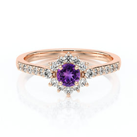 Bague entourage améthyste et diamant Pour la Vie - 8