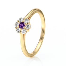 Bague entourage améthyste diamant Pour la Vie - 9