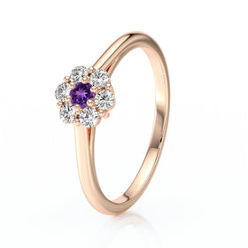 Bague entourage améthyste diamant Pour la Vie - 9