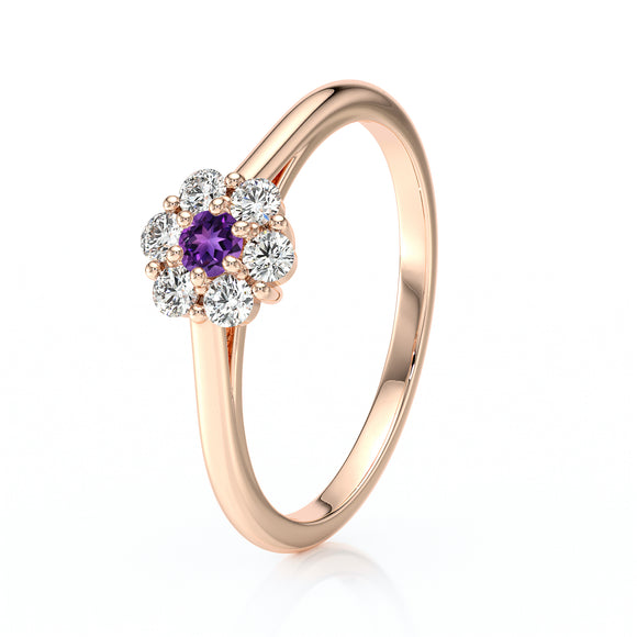 Bague entourage améthyste diamant Pour la Vie - 9