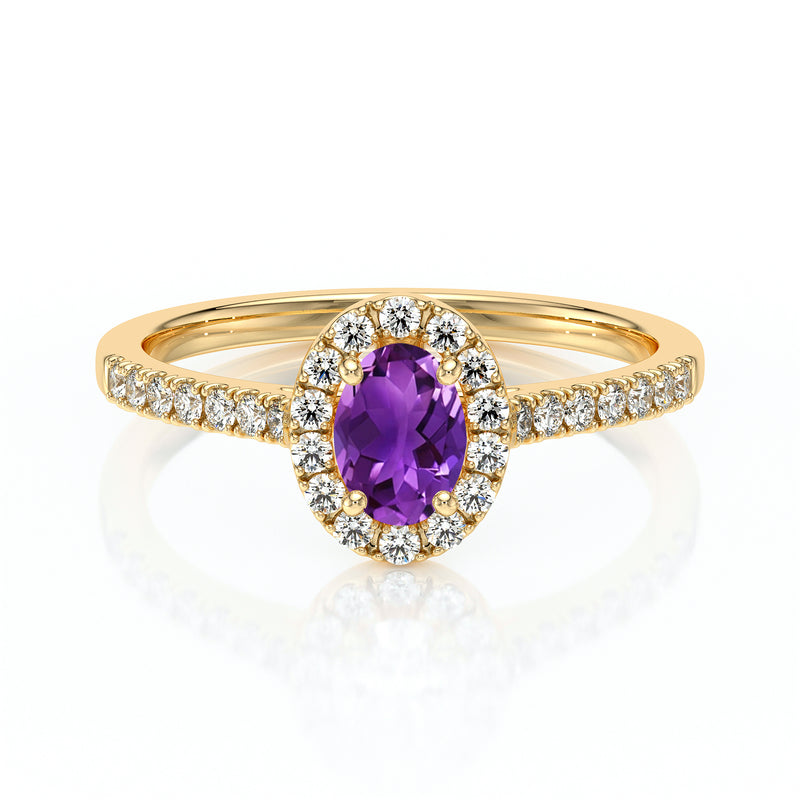 Bague entourage améthyste et diamant Promets Moi - 3