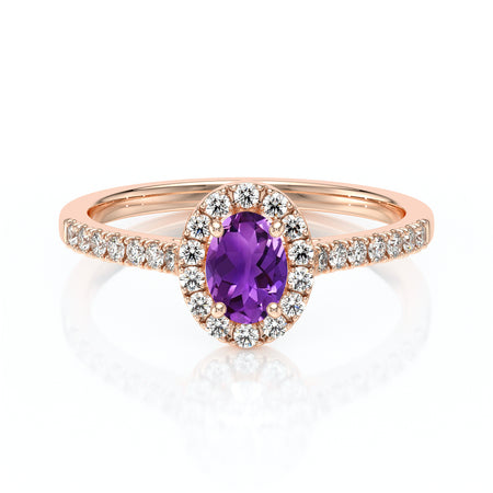 Bague entourage améthyste et diamant Promets Moi - 3