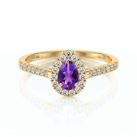 Bague entourage améthyste et diamant Promets Moi - 4