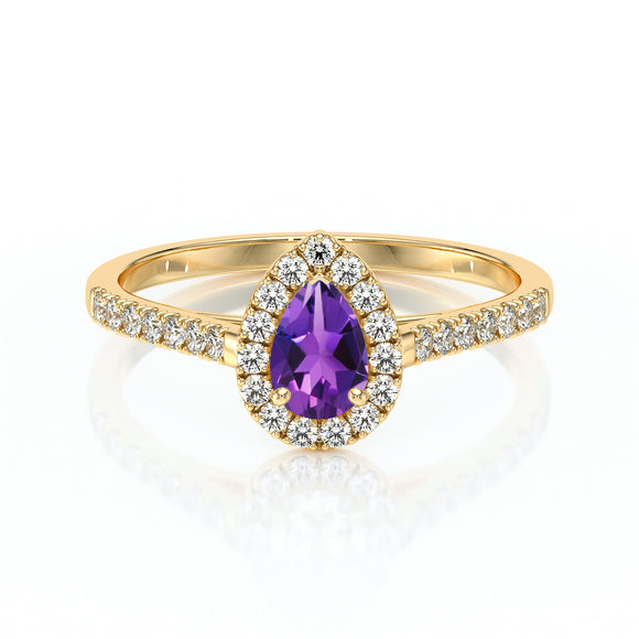 Bague entourage améthyste et diamant Promets Moi - 4