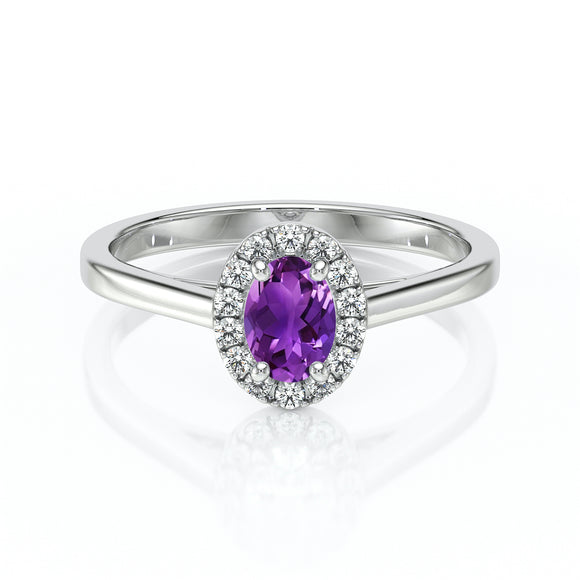 Bague entourage améthyste et diamant Promets Moi - 5