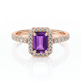 Bague entourage améthyste et diamant Promets Moi - 8