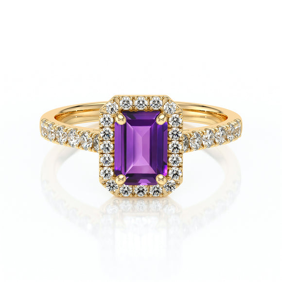 Bague entourage améthyste et diamant Promets Moi - 8