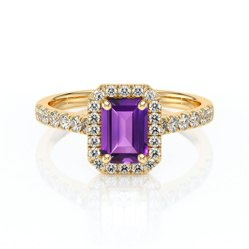 Bague entourage améthyste et diamant Promets Moi - 8