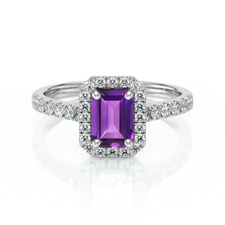 Bague entourage améthyste et diamant Promets Moi - 8