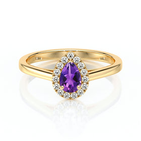 Bague entourage améthyste et diamant Promets Moi - 7