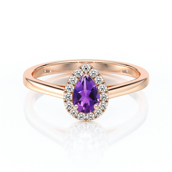 Bague entourage améthyste et diamant Promets Moi - 7