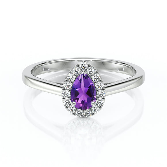 Bague entourage améthyste et diamant Promets Moi - 7