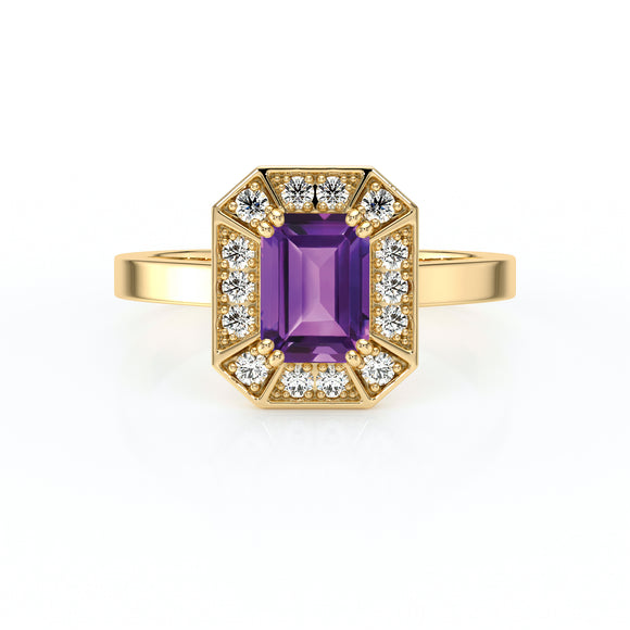 Bague entourage améthyste et diamant Coup de Foudre - 11