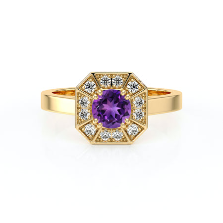 Bague entourage améthyste et diamant Coup de Foudre - 12