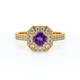 Bague entourage améthyste et diamant Coup de Foudre - 13
