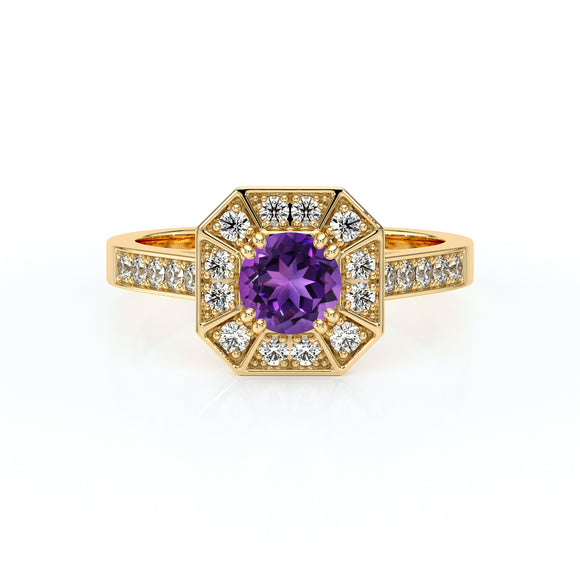Bague entourage améthyste et diamant Coup de Foudre - 13