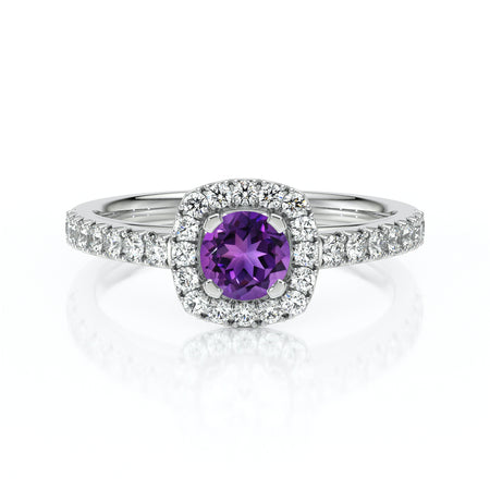 Bague entourage améthyste et diamant Coup de Foudre - 1