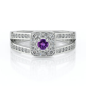 Bague entourage améthyste et diamant Coup de Foudre - 3