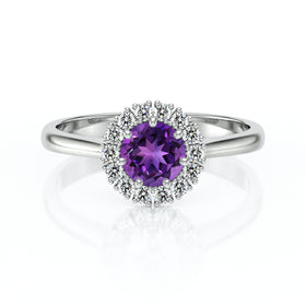 Bague entourage améthyste et diamant Pour la Vie - 7