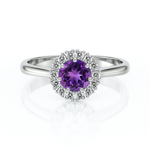 Bague entourage améthyste et diamant Pour la Vie - 7