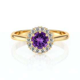 Bague entourage améthyste et diamant Pour la Vie - 7