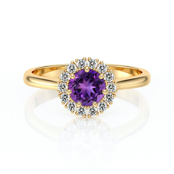 Bague entourage améthyste et diamant Pour la Vie - 7