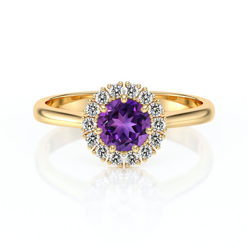 Bague entourage améthyste et diamant Pour la Vie - 7