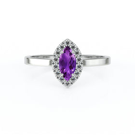 Bague entourage améthyste et diamant Promets Moi - 10