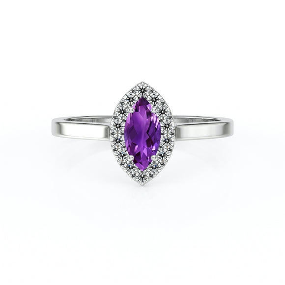 Bague entourage améthyste et diamant Promets Moi - 10