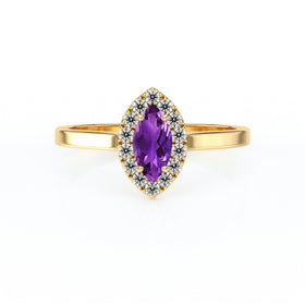 Bague entourage améthyste et diamant Promets Moi - 10