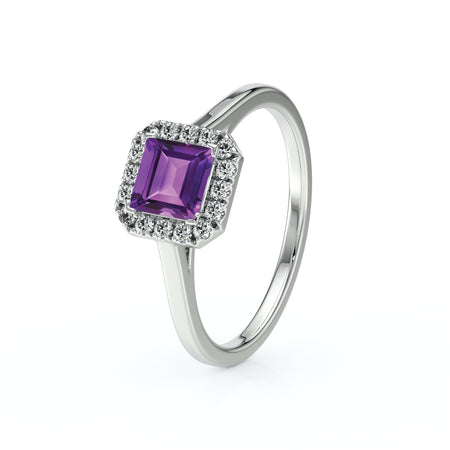 Bague entourage améthyste et diamant Promets Moi - 11