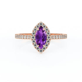 Bague entourage améthyste et diamant Promets Moi - 2