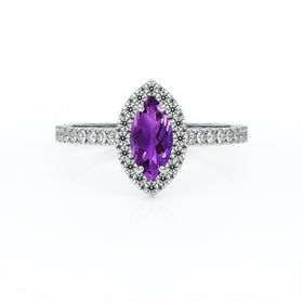 Bague entourage améthyste et diamant Promets Moi - 2