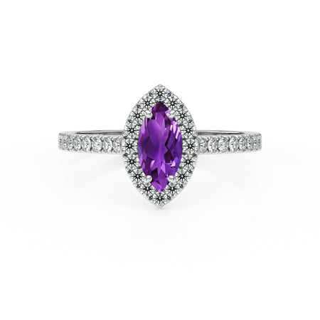 Bague entourage améthyste et diamant Promets Moi - 2