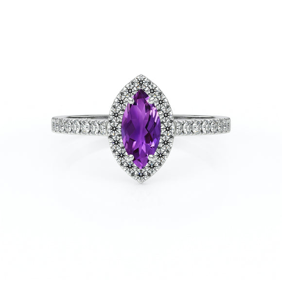 Bague entourage améthyste et diamant Promets Moi - 2