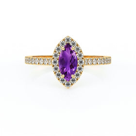 Bague entourage améthyste et diamant Promets Moi - 2