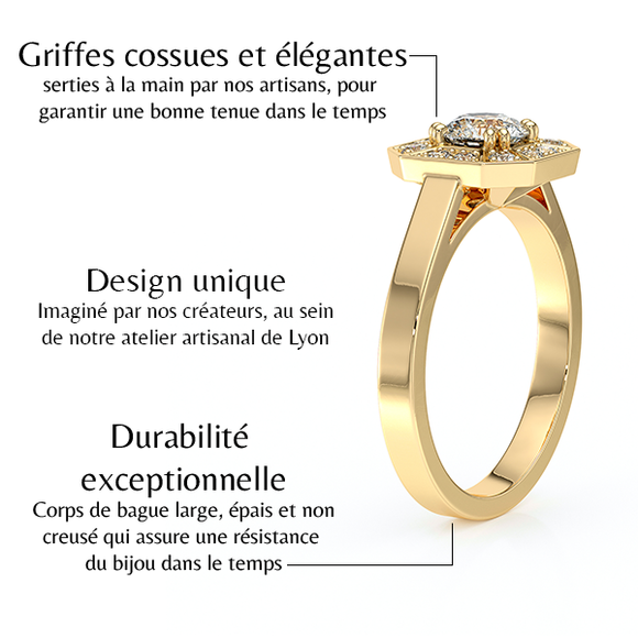 Bague entourage diamant Coup de Foudre - 12
