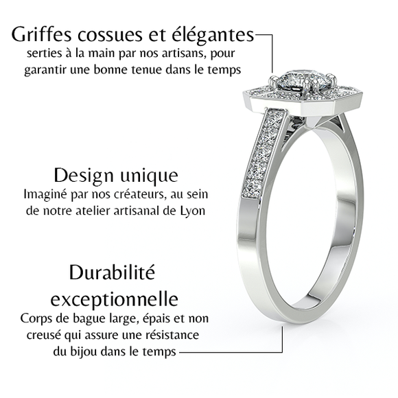 Bague entourage diamant Coup de Foudre - 13