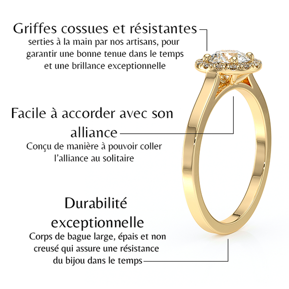 Bague entourage diamant Coup de Foudre - 14