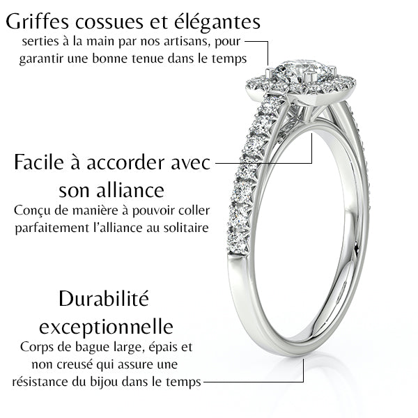 Bague entourage diamant Coup de Foudre - 1
