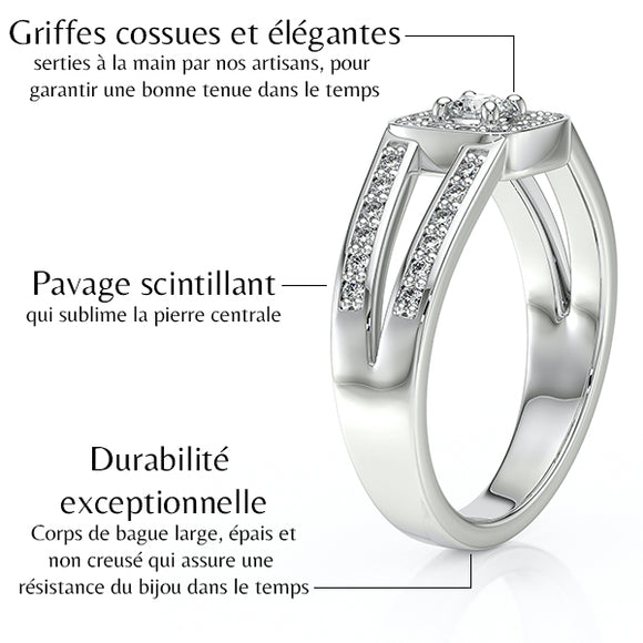 Bague entourage diamant Coup de Foudre - 3