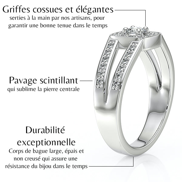 Bague entourage diamant Coup de Foudre - 3
