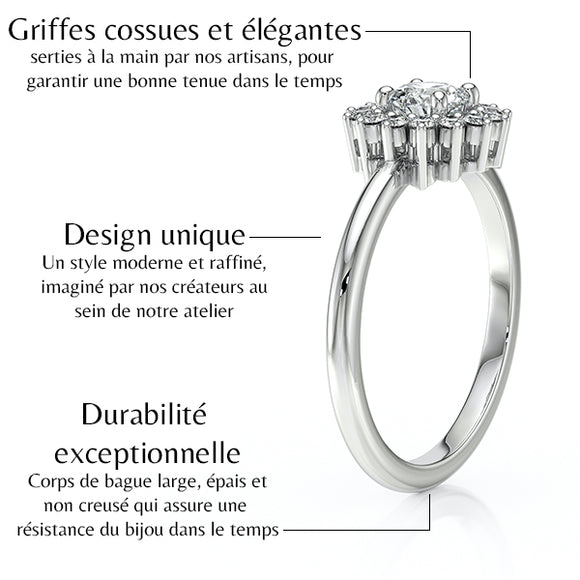 Bague entourage émeraude et diamant Coup de Foudre - 4