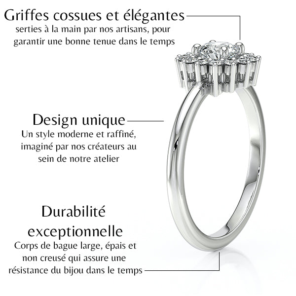 Bague entourage diamant Coup de Foudre - 4