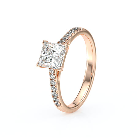 Solitaire accompagné diamant Divine Idylle - 27