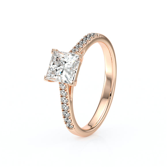 Solitaire accompagné diamant Divine Idylle - 27