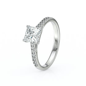 Solitaire accompagné diamant Divine Idylle - 27