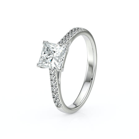 Solitaire accompagné diamant Divine Idylle - 27