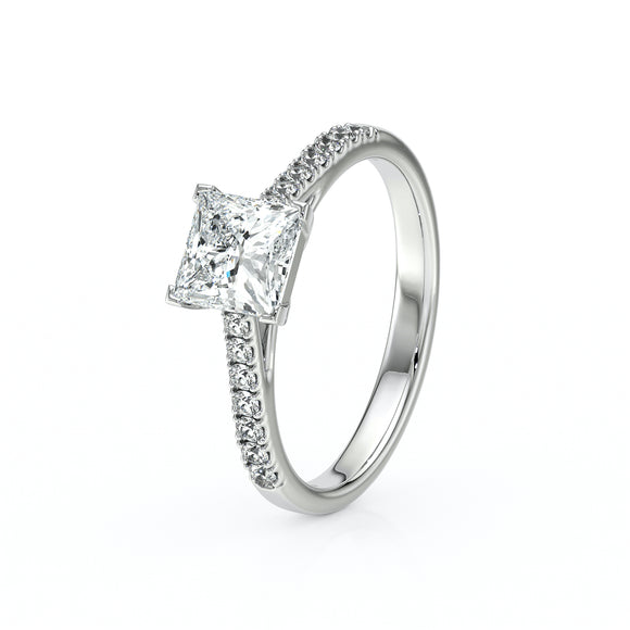 Solitaire accompagné diamant Divine Idylle - 27