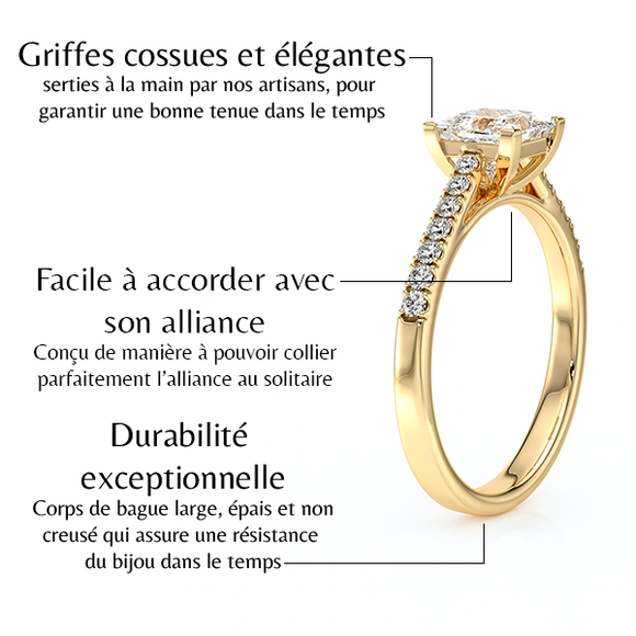 Solitaire accompagné rubis et diamant Divine Idylle - 27
